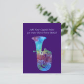 gekleurd Tuba Briefkaart (Staand voorkant)