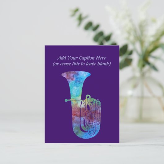 gekleurd Tuba Briefkaart (Staand voorkant)