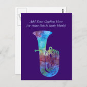 gekleurd Tuba Briefkaart (Voorkant / Achterkant)