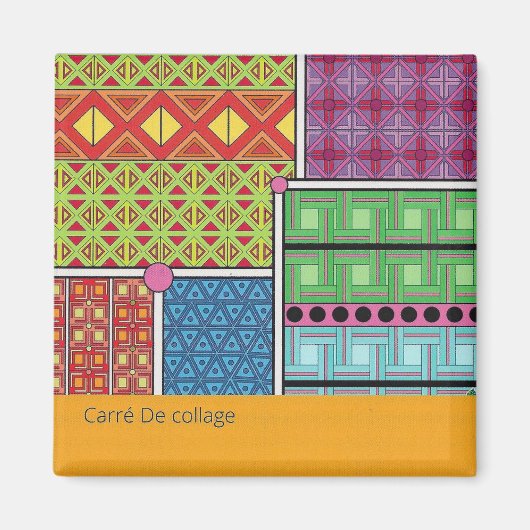 Gekleurd vierkant magneet (Voorkant)