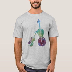Gekleurd Violin en Cello T-shirt
