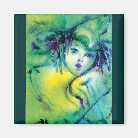 GEKLEURD VIOLIN SPELEN IN GROEN MAGNEET (Voorkant)