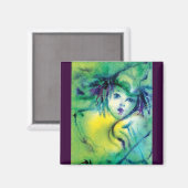 GEKLEURD VIOLIN SPELEN IN GROEN MAGNEET (Voorkant / Achterkant)