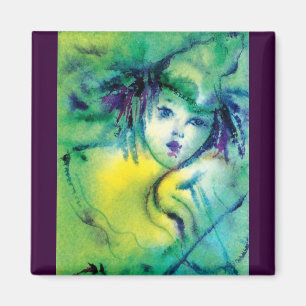 GEKLEURD VIOLIN SPELEN IN GROEN MAGNEET