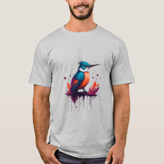 Gekleurd Watercolor Kingfisher T-shirt