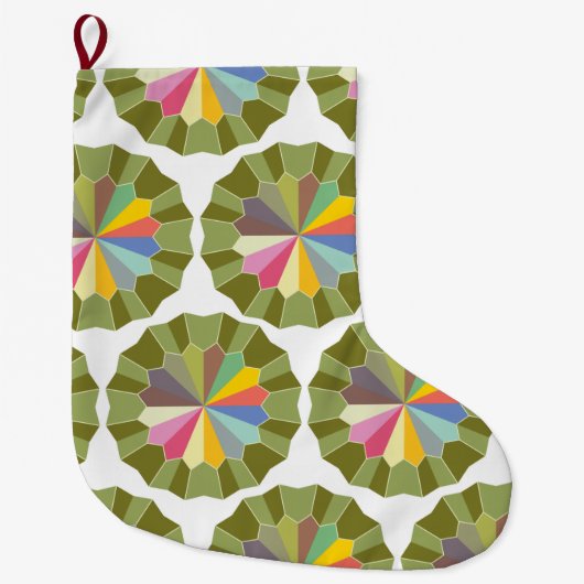 gekleurd wiel grote kerstsok (Voorkant)