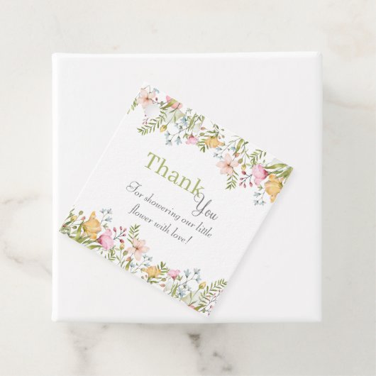 Gekleurd Wildflower Floral Baby shower Dank u Bedankjes Labels (In situ)