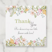 Gekleurd Wildflower Floral Baby shower Dank u Bedankjes Labels (Voorkant)