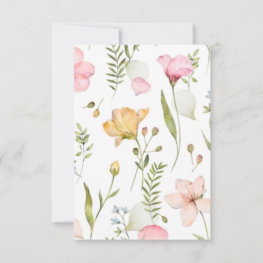 Gekleurd Wildflower Floral Baby shower Dank u Bedankkaart (Achterkant)