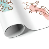 gekleurd zeefpatroon met zeeslepels en vissen v cadeaupapier (Rol Hoek)