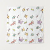 gekleurd zeefpatroon met zeeslepels en vissen v wandkleed (Voorkant (horizontaal))