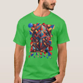Gekleurde abstracte figuren t-shirt (Voorkant)
