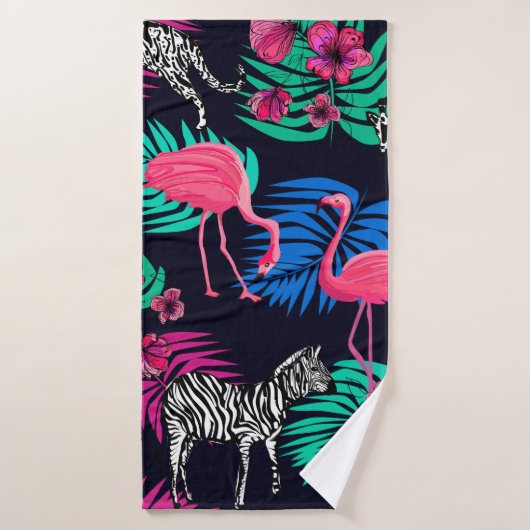 gekleurde afrikaanse achtergrond , giraffe , leopa badhanddoek (Badhanddoek)