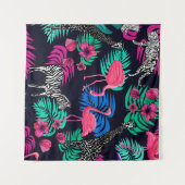 gekleurde afrikaanse achtergrond , giraffe , leopa wandkleed (Voorkant (horizontaal))