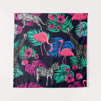 gekleurde afrikaanse achtergrond , giraffe , leopa wandkleed