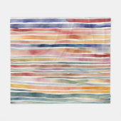 Gekleurde aquarellijnen fleece deken (Voorkant (Horizontaal))