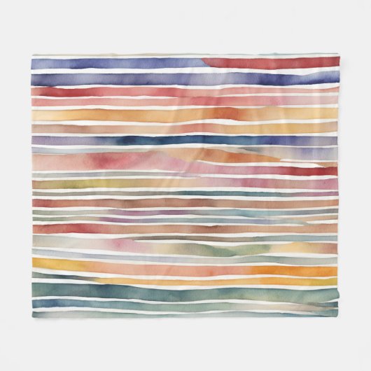 Gekleurde aquarellijnen fleece deken (Voorkant (Horizontaal))