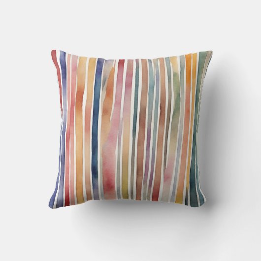 Gekleurde aquarellijnen kussen (Achterkant)