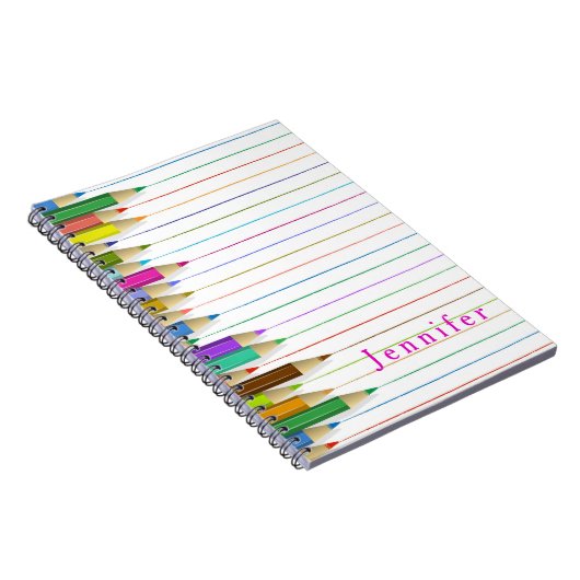 Gekleurde Art potloden aangepaste naam Terug naar  Notitieboek (Rechterzijde)