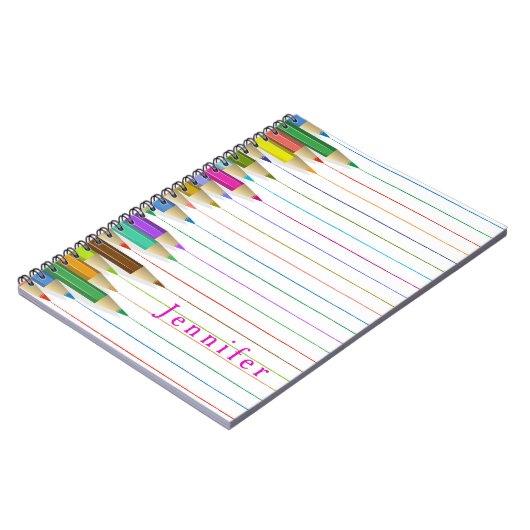 Gekleurde Art potloden aangepaste naam Terug naar  Notitieboek (Linkerzijde)