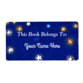 Gekleurde Avondsterren Etsen Aangepaste Boekplaat Etiket (Voorkant)