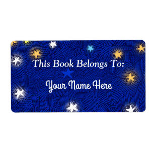 Gekleurde Avondsterren Etsen Aangepaste Boekplaat Etiket