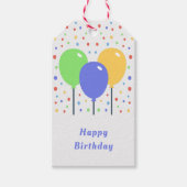 Gekleurde ballonnen Verjaardag Cadeaulabel (Voorkant)