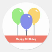 Gekleurde ballonnen Verjaardag Stickers (Voorkant)