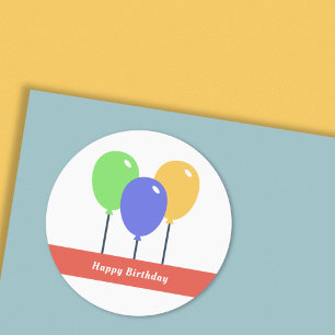 Gekleurde ballonnen Verjaardag Stickers