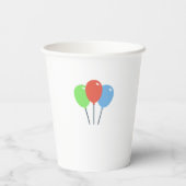 Gekleurde Ballons Verjaardag Papier Cups Papieren Bekers (Achterkant)