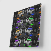 gekleurde bestelwagen vierkante klok (Hoek)