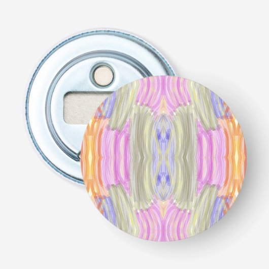 Gekleurde Bladeren Button Flesopener (Voorkant)