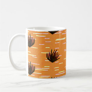 gekleurde bladeren, exotische planten naadloos in  koffiemok