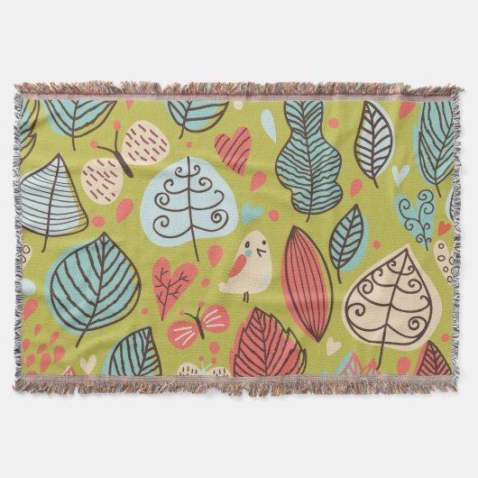 Gekleurde bladeren gooien deken (Voorkant)