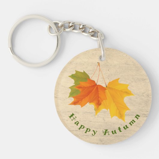 Gekleurde bladeren herfst Sleutelhanger (Voorkant)