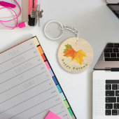 Gekleurde bladeren herfst Sleutelhanger