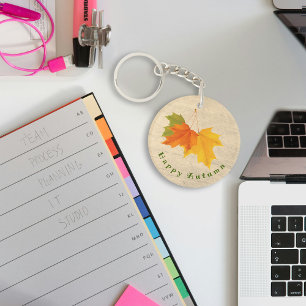 Gekleurde bladeren herfst Sleutelhanger