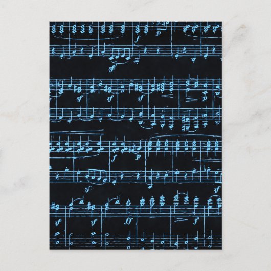 Gekleurde bladmuziek briefkaart (Voorkant)