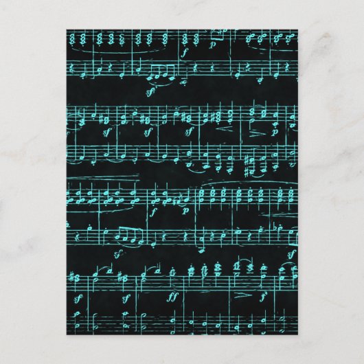 Gekleurde bladmuziek briefkaart (Voorkant)