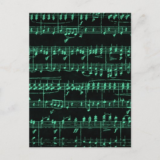 Gekleurde bladmuziek briefkaart (Voorkant)