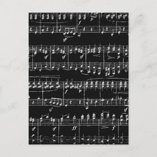 Gekleurde bladmuziek briefkaart (Voorkant)