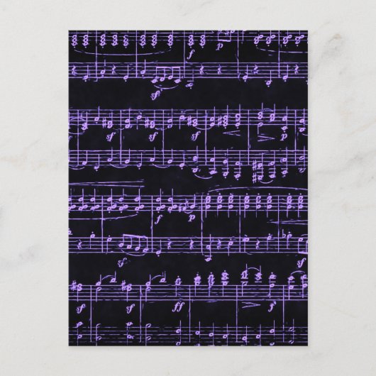 Gekleurde bladmuziek briefkaart (Voorkant)