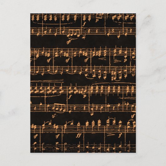 Gekleurde bladmuziek briefkaart (Voorkant)