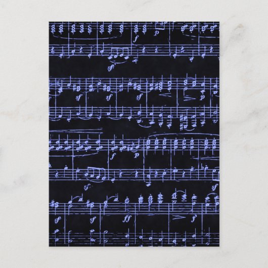 Gekleurde bladmuziek briefkaart (Voorkant)