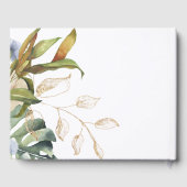 Gekleurde blauwe en groene botanische olie gastenboek (Achterkant)