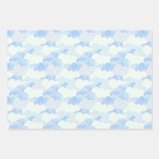 Gekleurde blauwe getextureerde hemel inpakpapier vel (Voorkant)