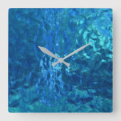 gekleurde blauwe glazen macro vierkante klok (Voorkant)