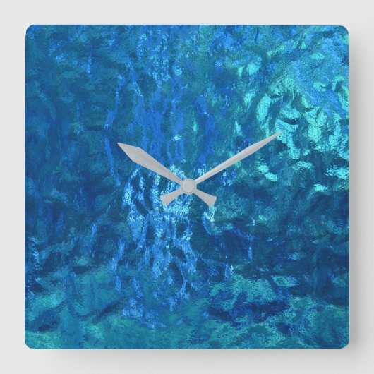 gekleurde blauwe glazen macro vierkante klok (Voorkant)