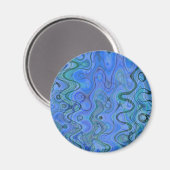 Gekleurde blauwe wateren magneet (Voorkant / Achterkant)
