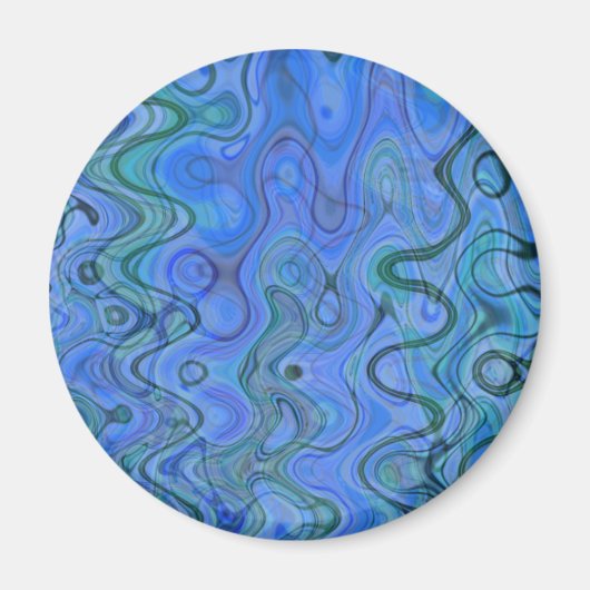 Gekleurde blauwe wateren magneet (Voorkant)